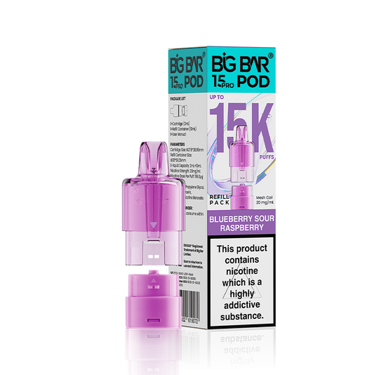 Blueberry Sour Raspberry Big Bar 15000 Pro Prefilled Replacement Pods