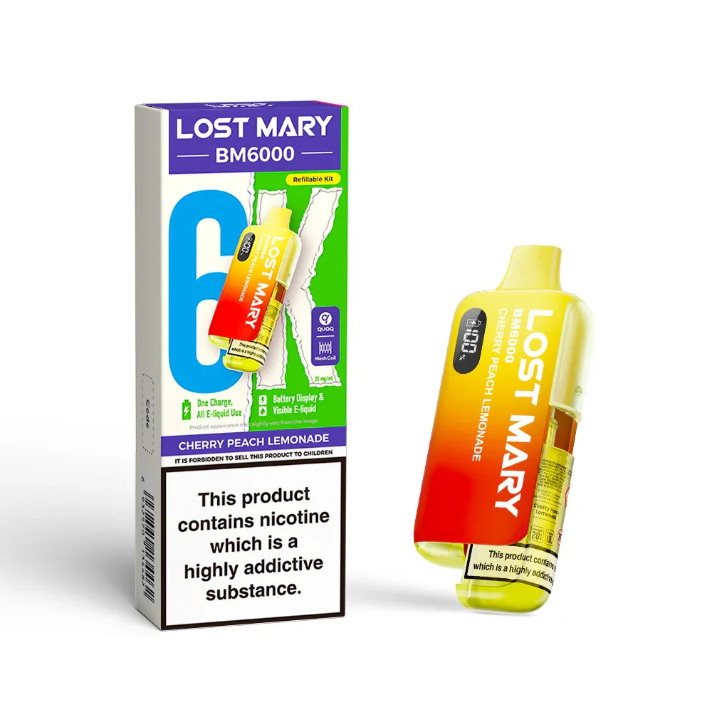 LOST MARY BM6000 v2 CHERRY PEACH LEMONADE PRE-FILLED VAPE KIT - 20mg