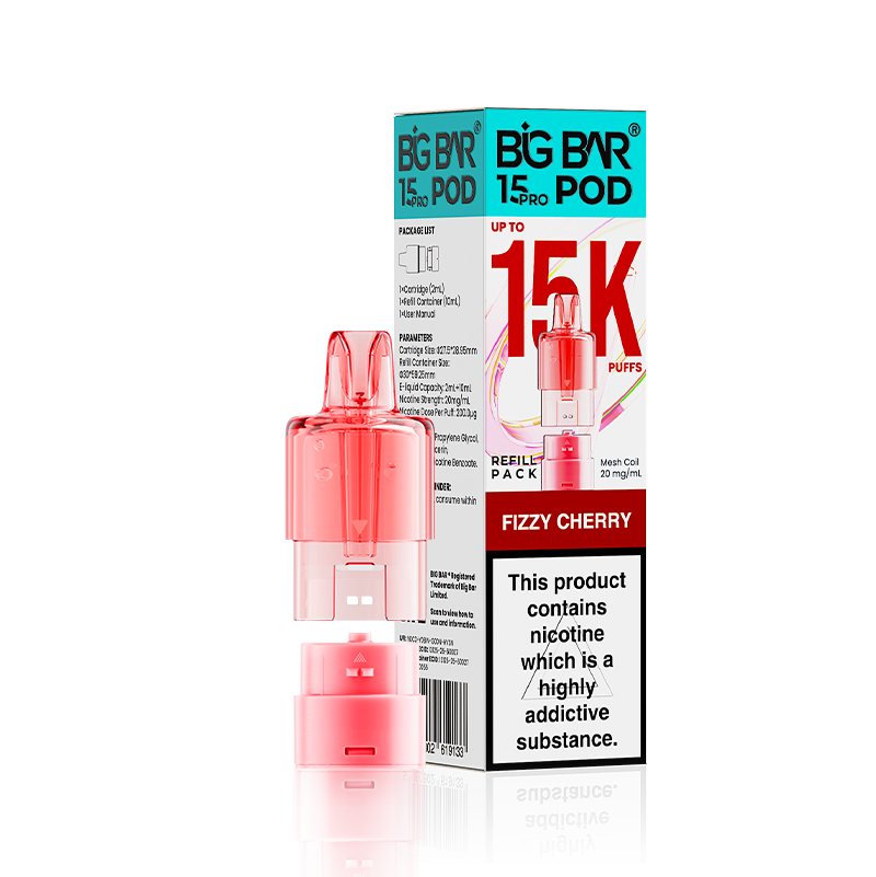 Fizzy Cherry Big Bar 15000 Pro Prefilled Replacement Pods