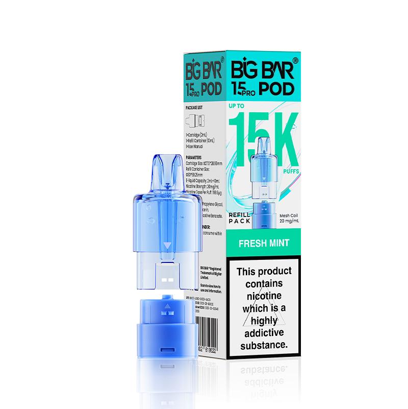 Fresh Mint Big Bar 15000 Pro Prefilled Replacement Pods