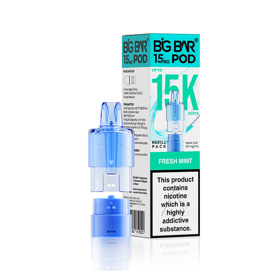 Fresh Mint Big Bar 15000 Pro Prefilled Replacement Pods