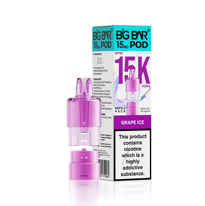 Grape Ice Big Bar 15000 Pro Prefilled Replacement Pods