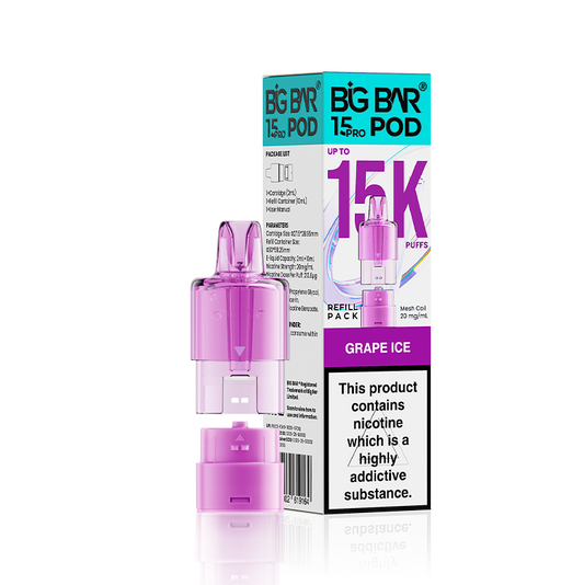 Grape Ice Big Bar 15000 Pro Prefilled Replacement Pods