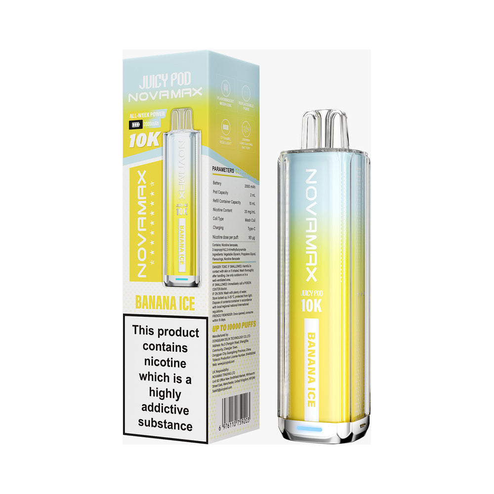 BANANA ICE - JUICY POD NOVAMAX 10K PRE-FILLED VAPE KIT