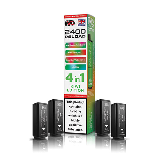Kiwi Edition IVG 2400 Reload 4-in-1 Prefilled Pods - VapePure