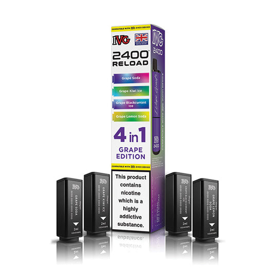 Grape Edition IVG 2400 Reload 4-in-1 Prefilled Pods - VapePure