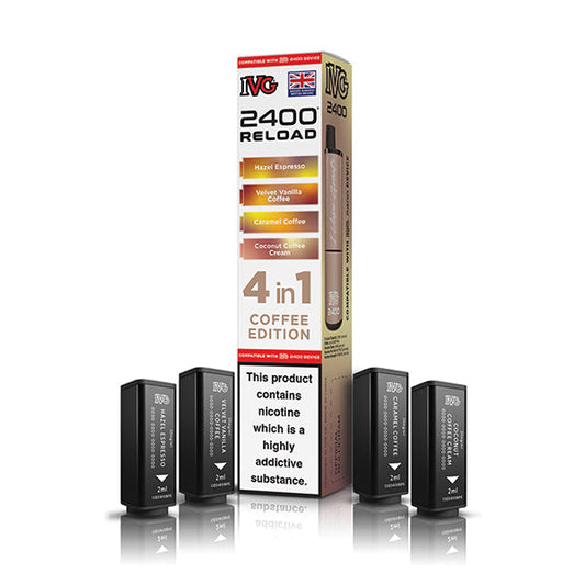 Coffee Edition IVG 2400 Reload 4-in-1 Prefilled Pods - VapePure