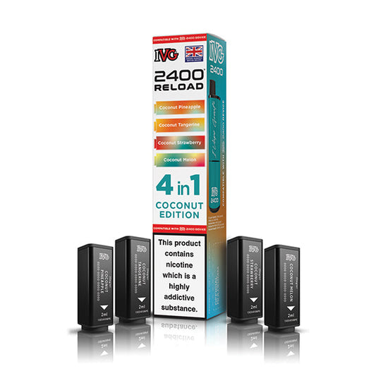 Coconut Edition IVG 2400 Reload 4-in-1 Prefilled Pods - VapePure