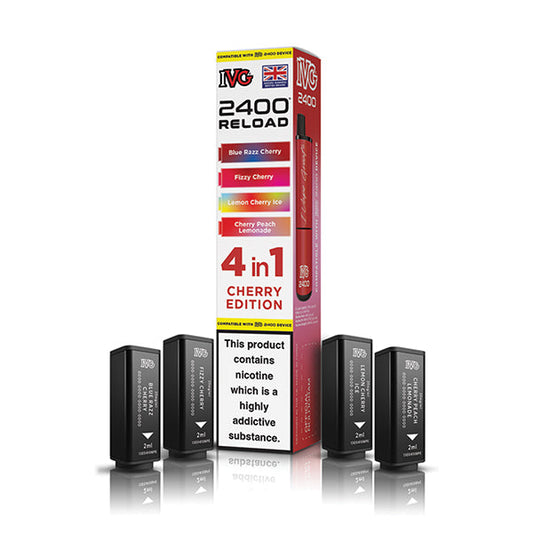 Cherry Edition IVG 2400 Reload 4-in-1 Prefilled Pods - VapePure