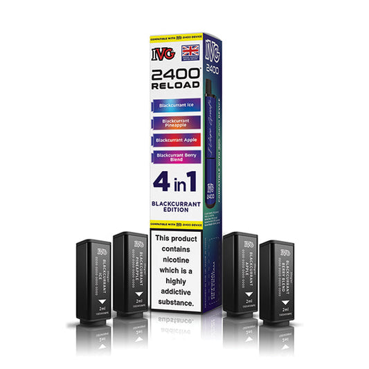 Blackcurrant Edition IVG 2400 Reload 4-in-1 Prefilled Pods - VapePure