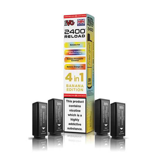 Banana Edition IVG 2400 Reload 4-in-1 Prefilled Pods - VapePure