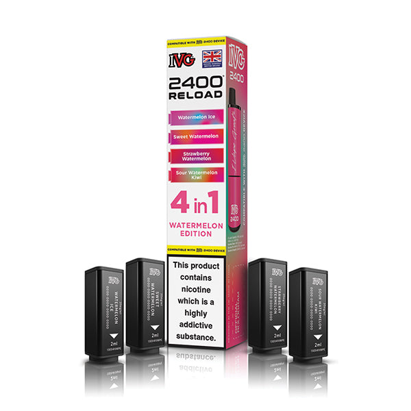 Watermelon Edition IVG 2400 Reload 4-in-1 Prefilled Pods - VapePure
