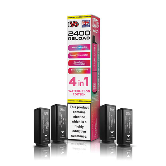 Watermelon Edition IVG 2400 Reload 4-in-1 Prefilled Pods - VapePure