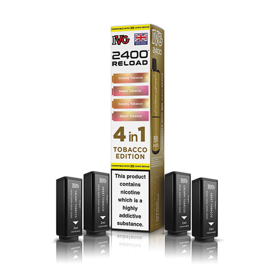 Tobacco Edition IVG 2400 Reload 4-in-1 Prefilled Pods - VapePure