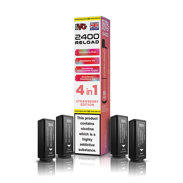 Strawberry Edition IVG 2400 Reload 4-in-1 Prefilled Pods - VapePure