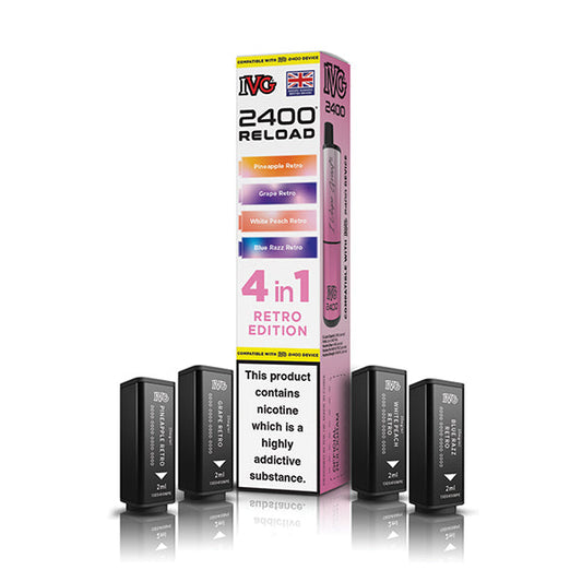 Retro Edition IVG 2400 Reload 4-in-1 Prefilled Pods - VapePure