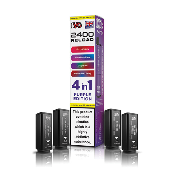 Purple Edition IVG 2400 Reload 4-in-1 Prefilled Pods - VapePure