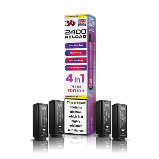 Plum Edition IVG 2400 Reload 4-in-1 Prefilled Pods - VapePure