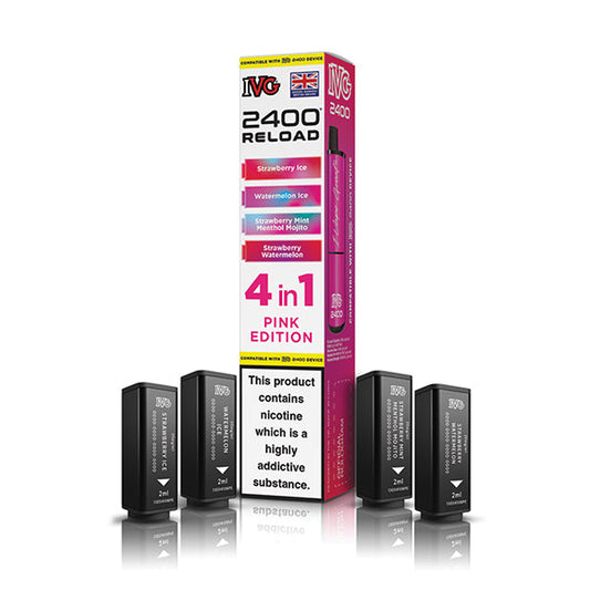 Pink Edition IVG 2400 Reload 4-in-1 Prefilled Pods - VapePure