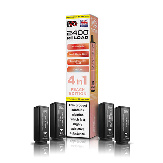 Peach Edition IVG 2400 Reload 4-in-1 Prefilled Pods - VapePure