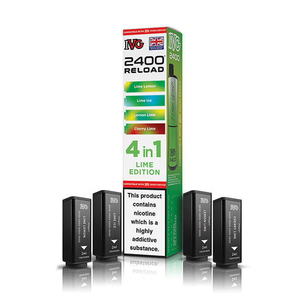 Lime Edition IVG 2400 Reload 4-in-1 Prefilled Pods - VapePure