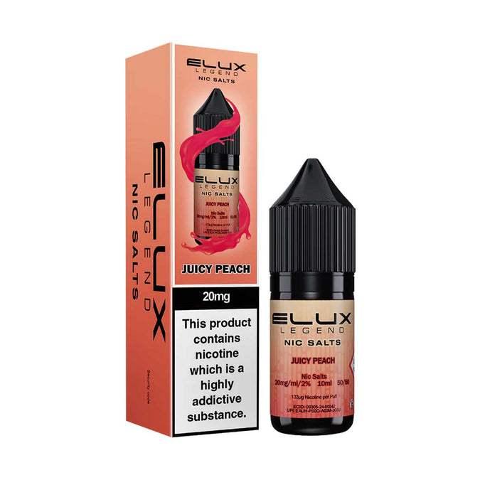 JUICY PEACH 10ML NIC SALT BY ELUX LEGEND 10MG(1%) | 20MG(2%) - VapePure