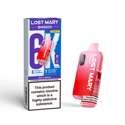 LOST MARY BM6000 v2 JUICY PEACH PRE-FILLED VAPE KIT - 20mg