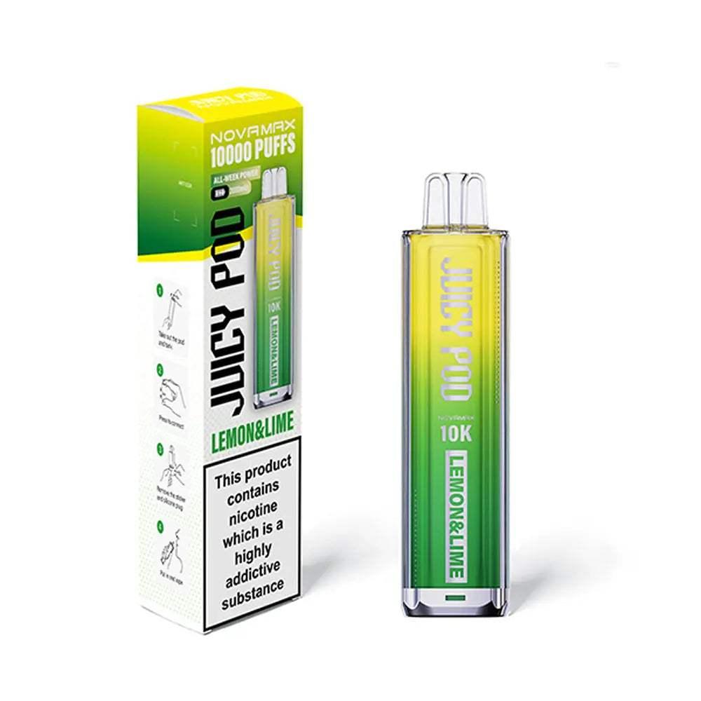LEMON & LIME - JUICY POD NOVAMAX 10K PRE-FILLED VAPE KIT - VapePure