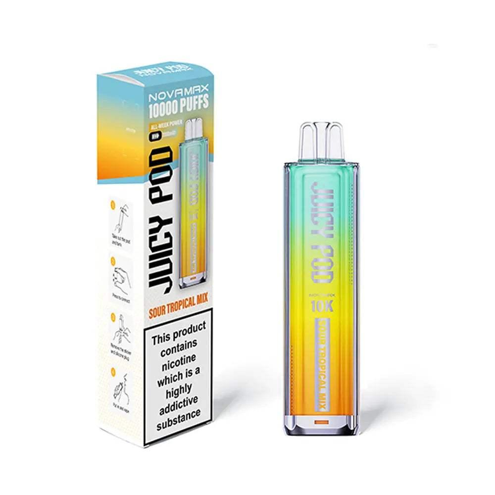 SOUR TROPICAL MIX - JUICY POD NOVAMAX 10K PRE-FILLED VAPE KIT - VapePure