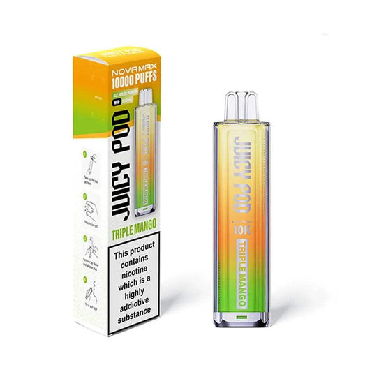 TRIPLE MANGO - JUICY POD NOVAMAX 10K PRE-FILLED VAPE KIT - VapePure