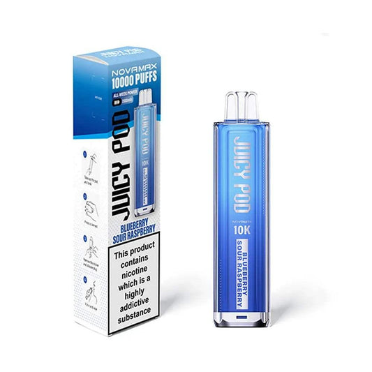 BLUEBERRY SOUR RASPBERRY - JUICY POD NOVAMAX 10K PRE-FILLED VAPE KIT - VapePure