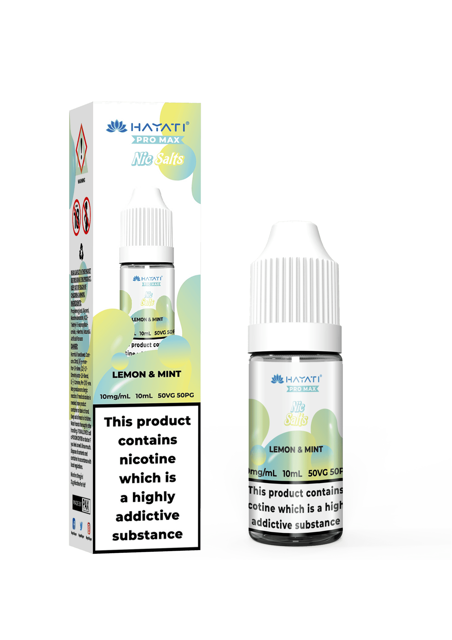 LEMON & MINT 10ML NIC SALT BY HAYATI PRO MAX 10MG(1%) | 20MG(2%) - VapePure