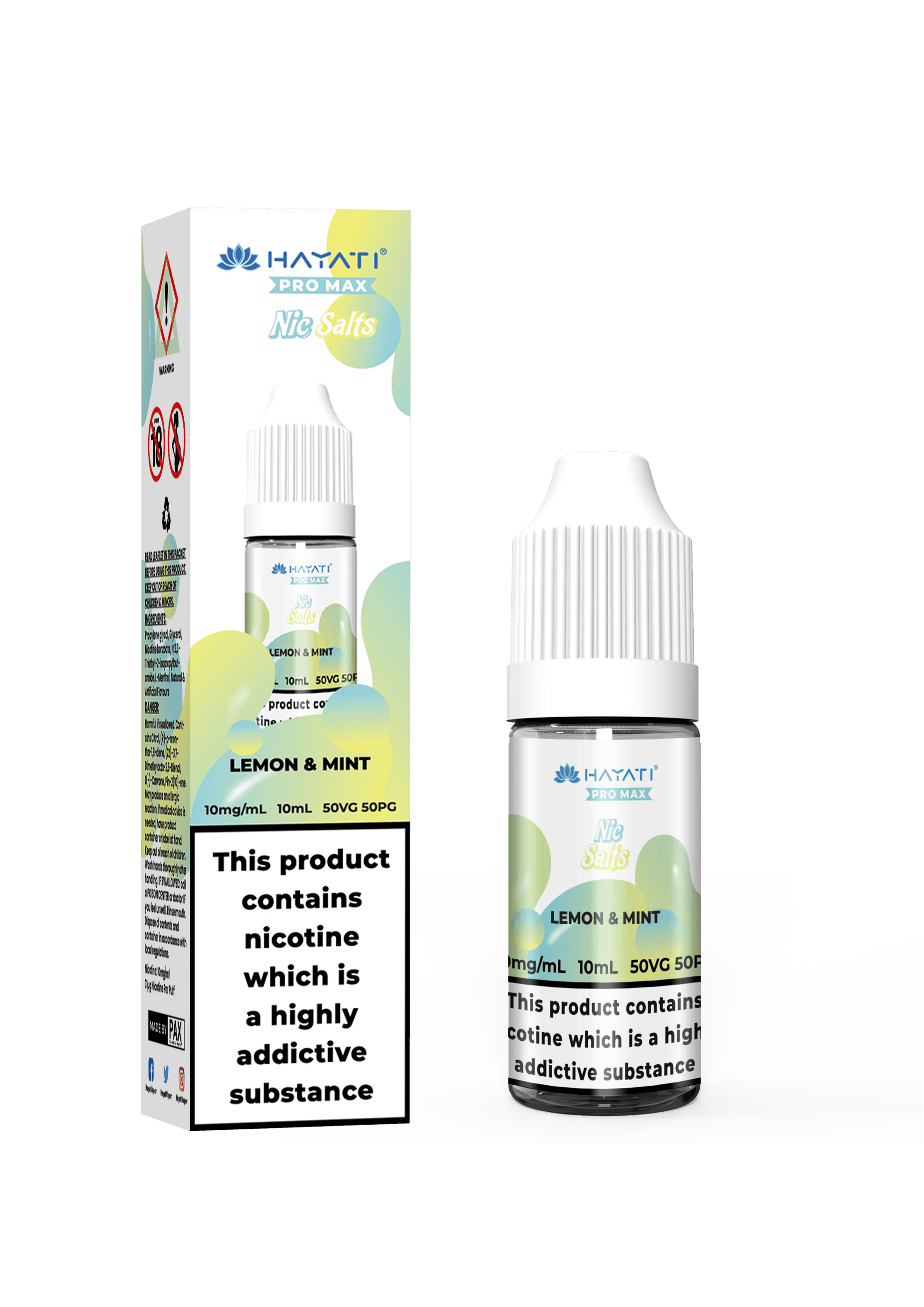 LEMON & MINT 10ML NIC SALT BY HAYATI PRO MAX 10MG(1%) | 20MG(2%) - VapePure