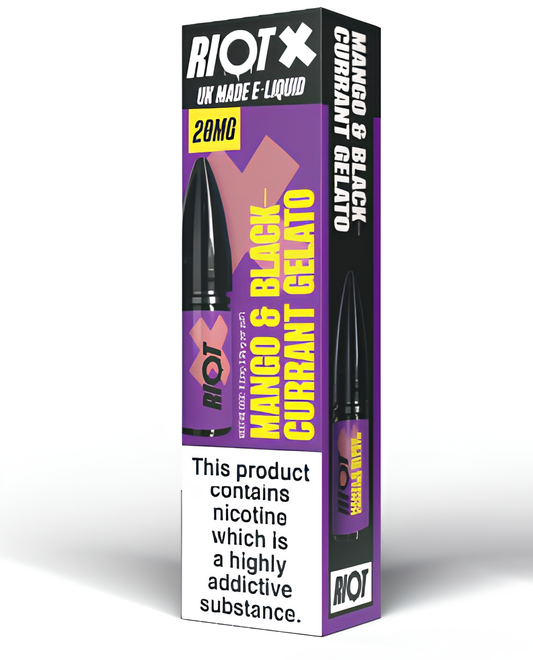 MANGO & BLACK CURRANT GELATO - RIOT X - 10ML NIC SALT E-LIQUID - 5MG | 10MG | 20MG BY RIOT SQUAD - VapePure