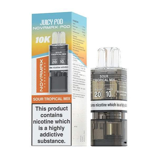 SOUR TROPICAL MIX - JUICY POD NOVAMAX 10K PRE-FILLED POD - VapePure