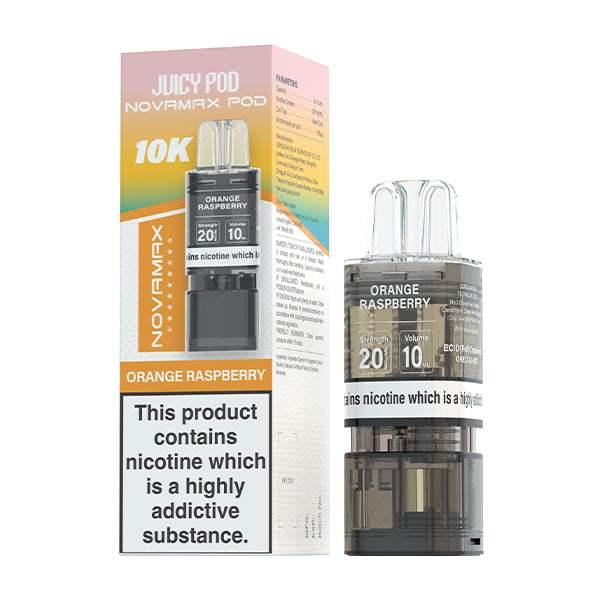 ORANGE RASPBERRY - JUICY POD NOVAMAX 10K PRE-FILLED POD - VapePure