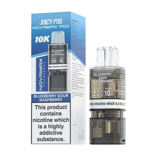 BLUEBERRY SOUR RASPBERRY - JUICY POD NOVAMAX 10K PRE-FILLED POD - VapePure
