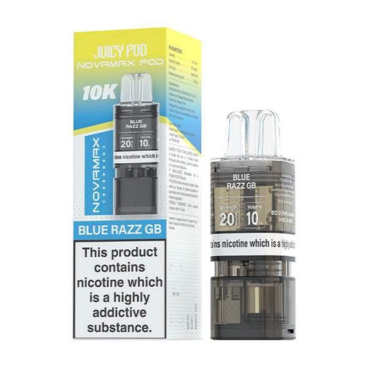 BLUE RAZZ GB - JUICY POD NOVAMAX 10K PRE-FILLED POD - VapePure