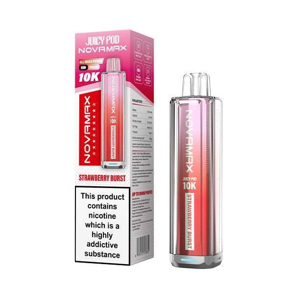 STRAWBERRY BURST - JUICY POD NOVAMAX 10K PRE-FILLED VAPE KIT - VapePure