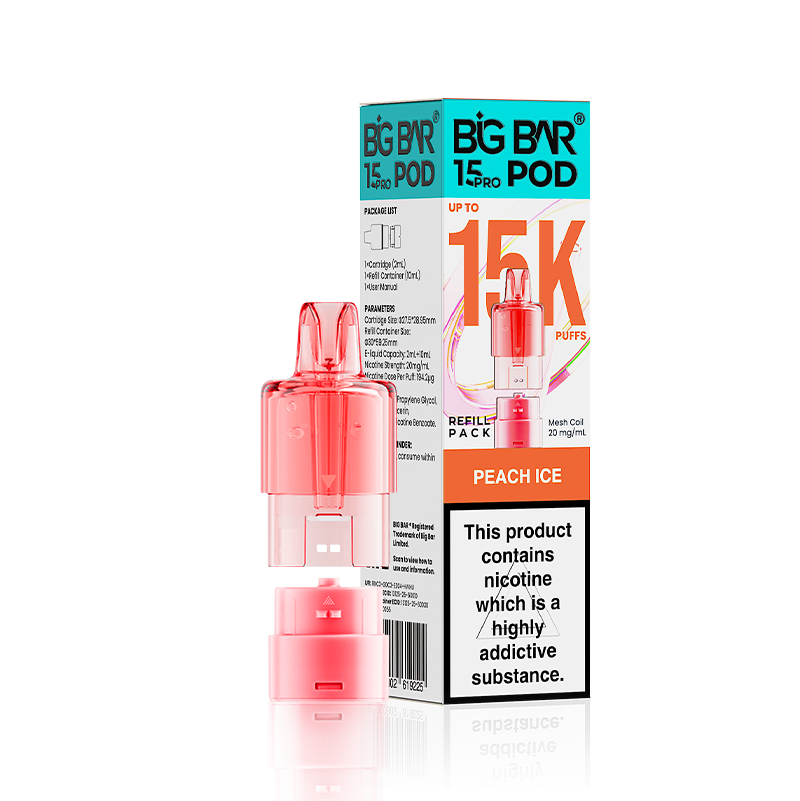 Peach Ice Big Bar 15000 Pro Prefilled Replacement Pods