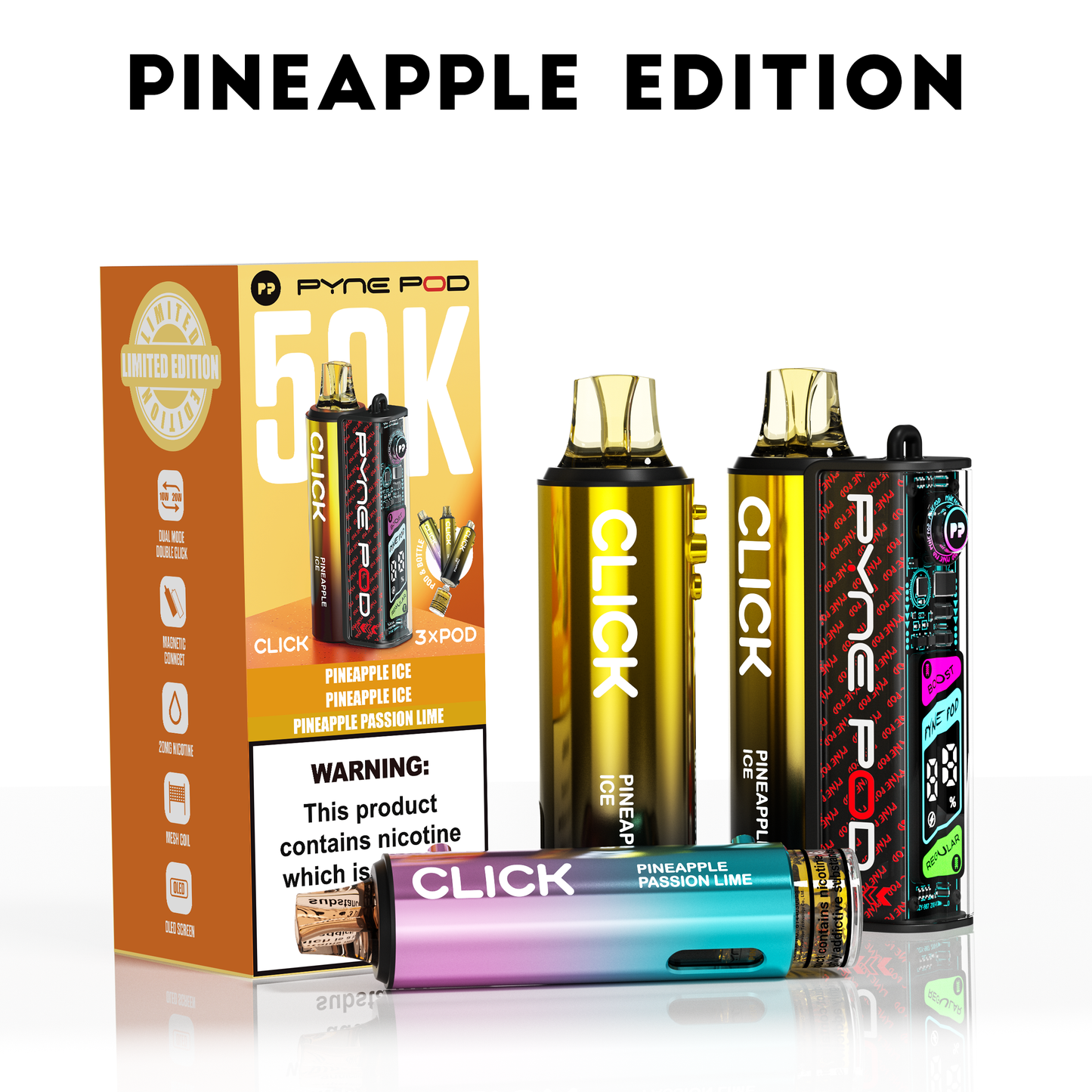 Pineapple Edition - Pyne Pod Click 50K Prefilled Pod Kit - VapePure