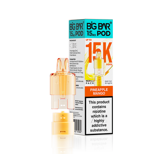 Pineapple Mango Big Bar 15000 Pro Prefilled Replacement Pods