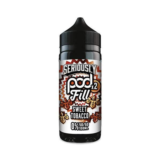 SWEET TOBACCO - SERIOUSLY POD FILL X2 - 100ML SHORT FILL - 50/50PG/VG E-LIQUID BY DOOZY - VapePure