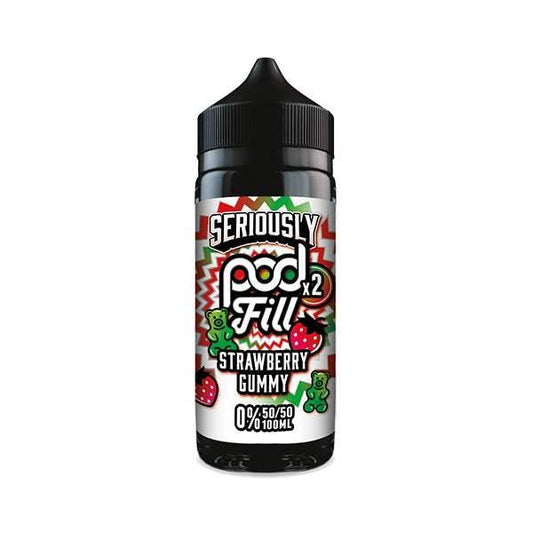 STRAWBERRY GUMMY - SERIOUSLY POD FILL X2 - 100ML SHORT FILL - 50/50PG/VG E-LIQUID BY DOOZY - VapePure