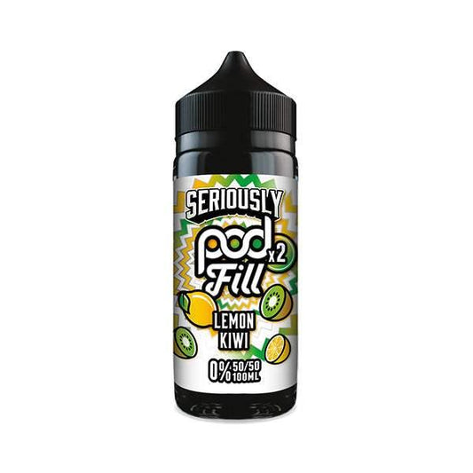 LEMON KIWI - SERIOUSLY POD FILL X2 - 100ML SHORT FILL - 50/50PG/VG E-LIQUID BY DOOZY - VapePure