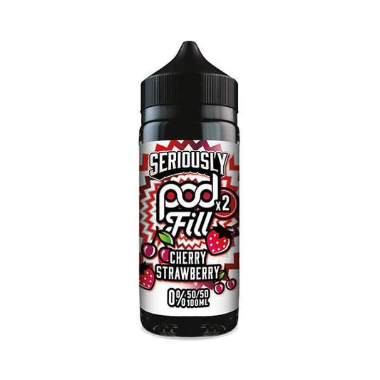 CHERRY STRAWBERRY - SERIOUSLY POD FILL X2 - 100ML SHORT FILL - 50/50PG/VG E-LIQUID BY DOOZY - VapePure