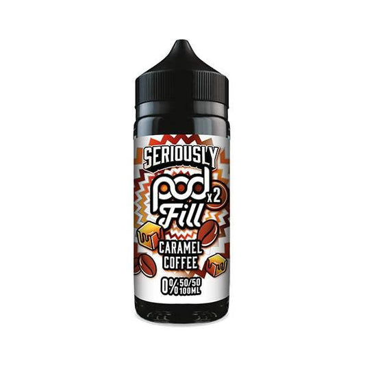 CARAMEL COFFEE - SERIOUSLY POD FILL X2 - 100ML SHORT FILL - 50/50PG/VG E-LIQUID BY DOOZY - VapePure