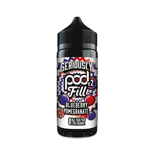 BLUEBERRY POMEGRANATE - SERIOUSLY POD FILL X2 - 100ML SHORT FILL - 50/50PG/VG E-LIQUID BY DOOZY - VapePure