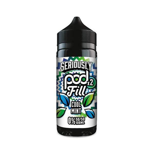COOL MINT - SERIOUSLY POD FILL X2 - 100ML SHORT FILL - 50/50PG/VG E-LIQUID BY DOOZY - VapePure