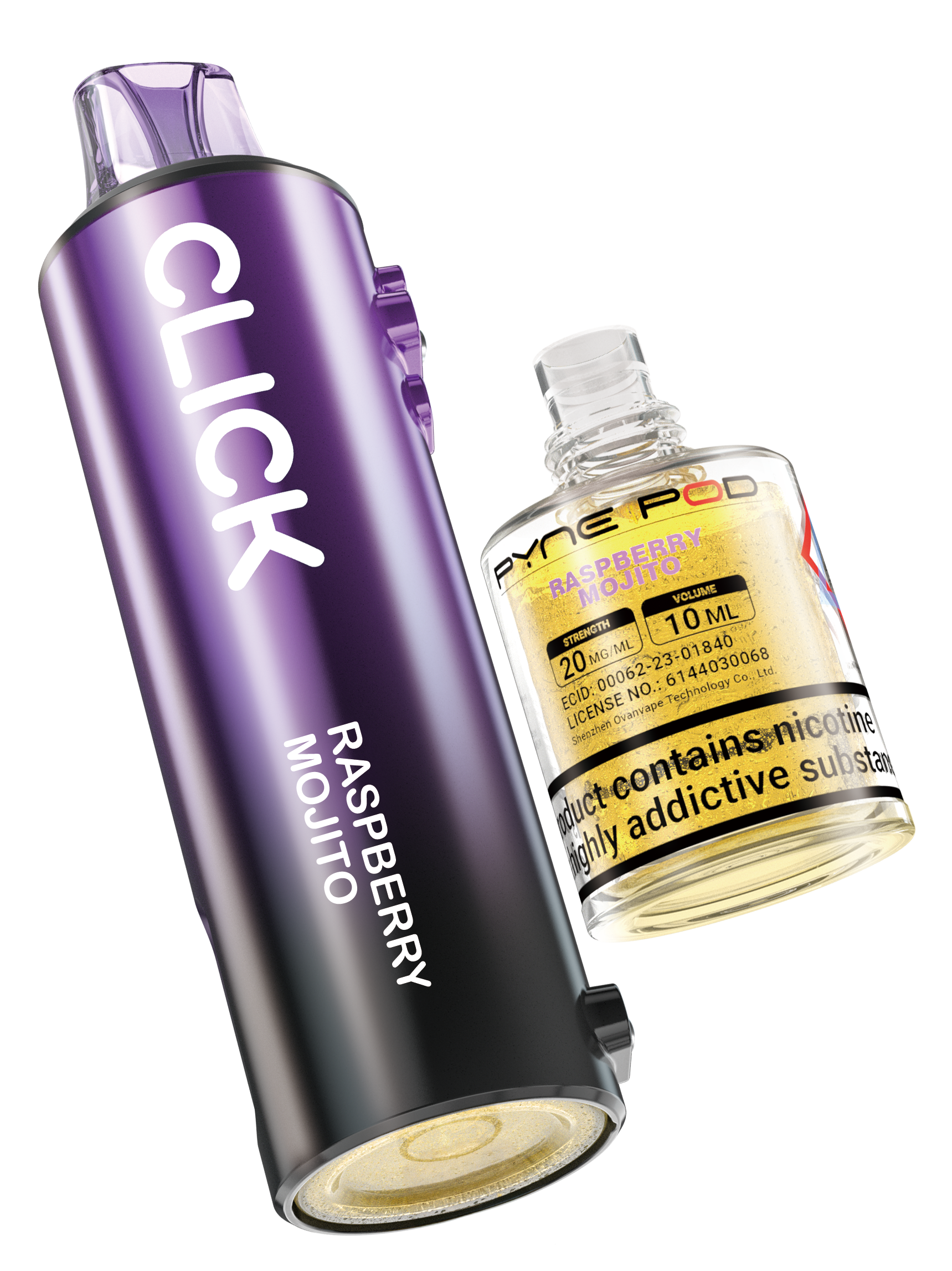 Raspberry Mojito - Pyne Pod Click Prefilled Pod + Refill Container - VapePure